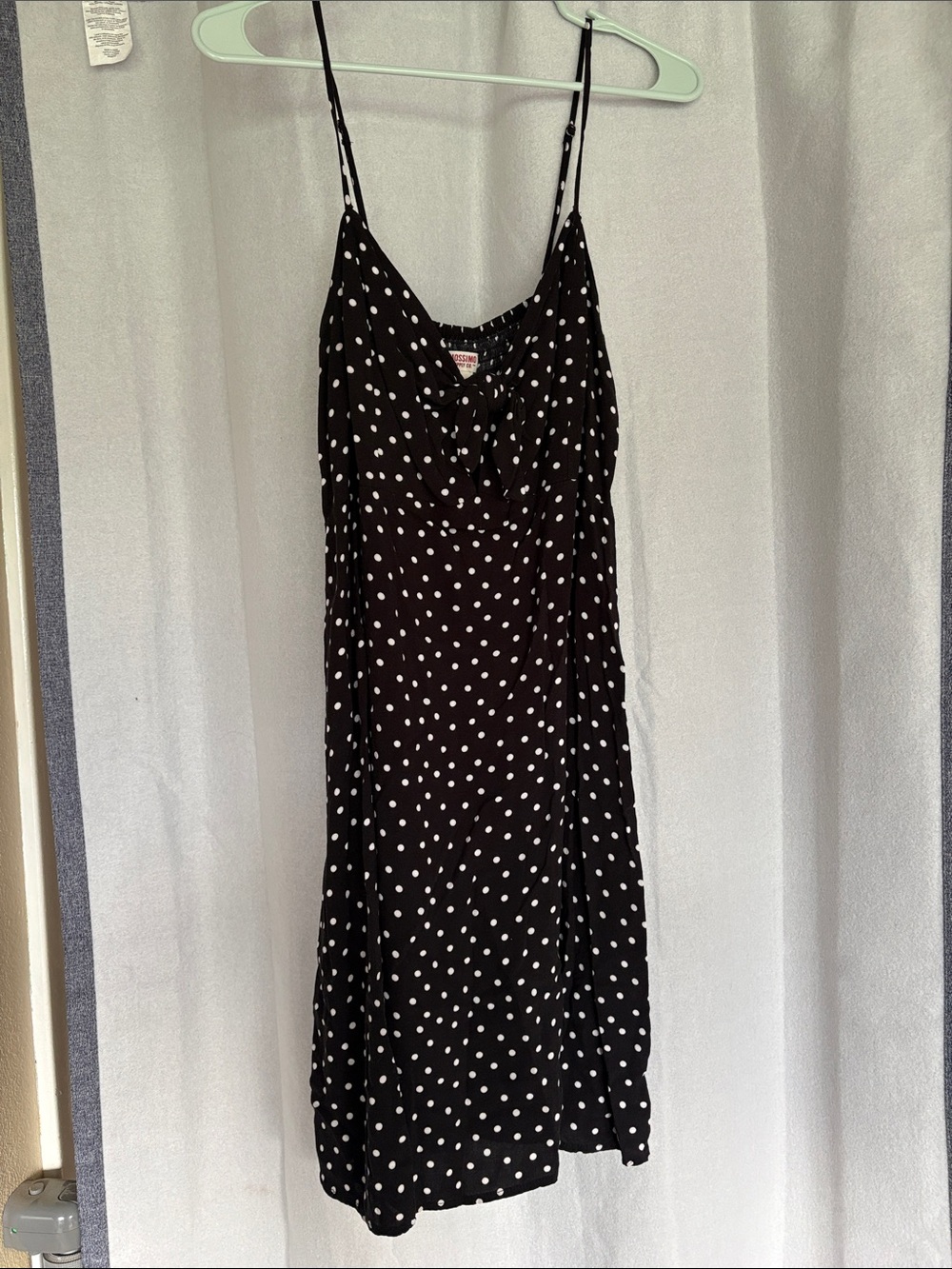 Mossimo Supply Co. Black Midi Dress with White Polka Dots